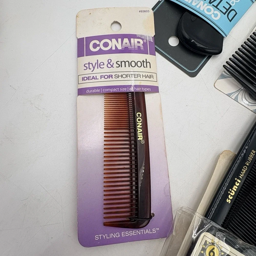Vintage 90s Y2K Comb Lot Conair‎ Scunci Mens Grooming NOS USA